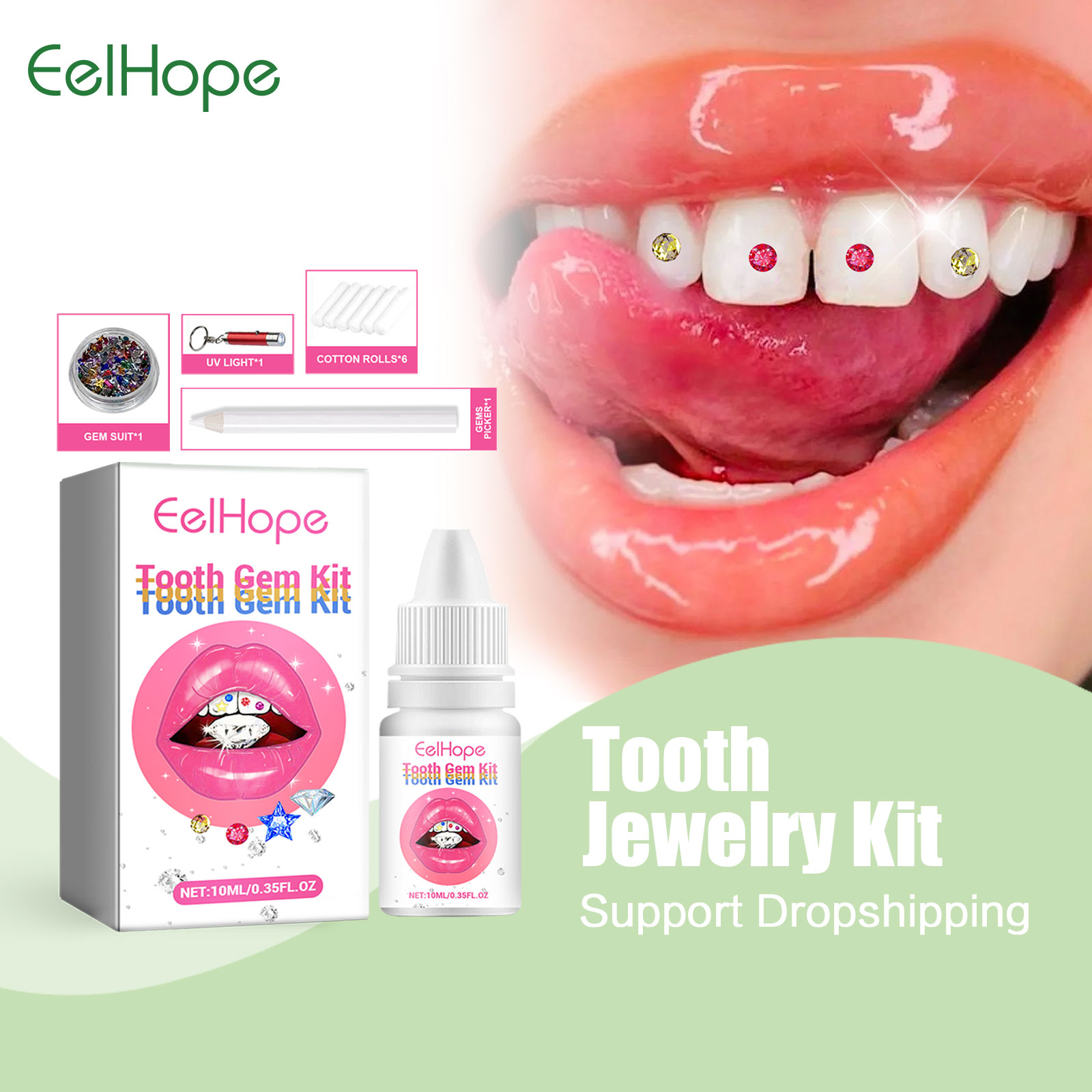 Kit Permata Gigi DIY dengan Le - Tooth Gem Kit ulasan dan harga