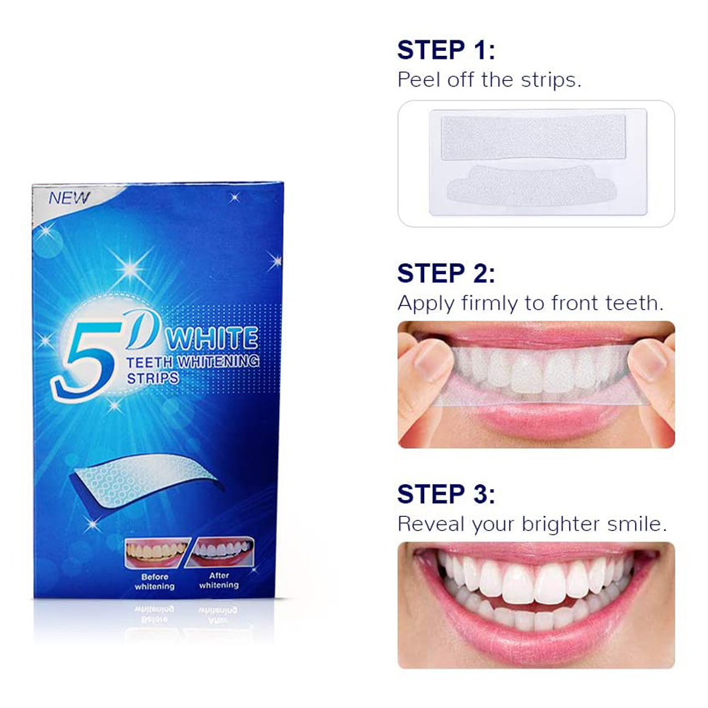 Strip Pemutih Gigi 5D Gel Pemu - Teeth Whitening Diy ulasan dan harga